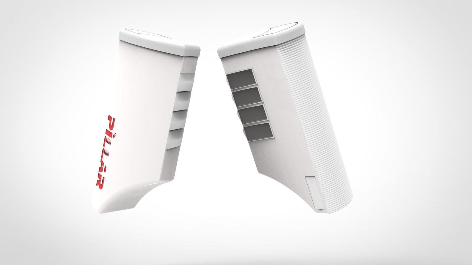 Pillar handheld device concept, shown front and back